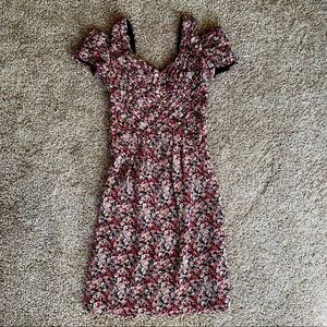 Zac Posen Cold Shoulder Fitted Ruched Floral Dress Size 2